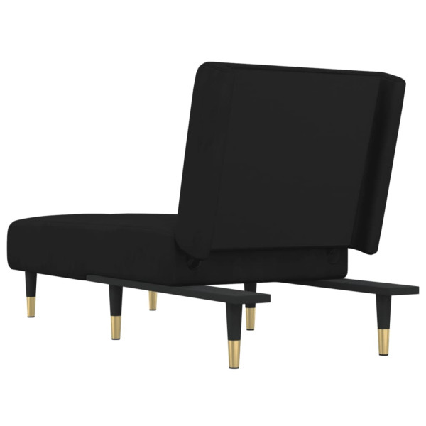 Chaise longue veludo preto M 5