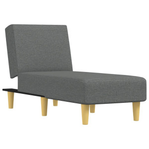 Chaise longue tecido cinzento-escuro H