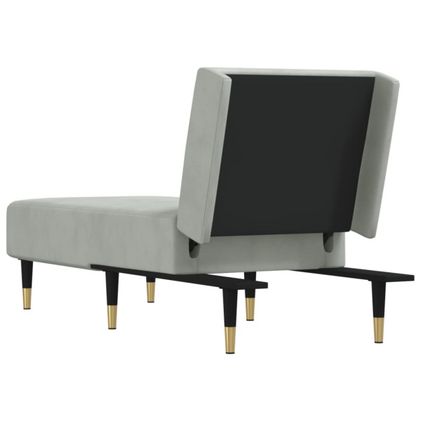 Chaise longue veludo cinzento-claro M 5