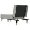 Chaise longue veludo cinzento-claro 5