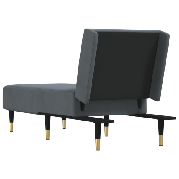 Chaise longue veludo cinzento-escuro M 5
