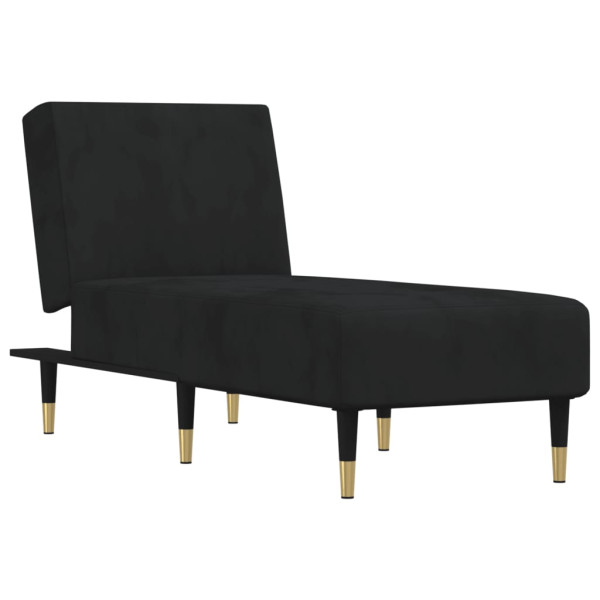 Chaise longue veludo preto M 2