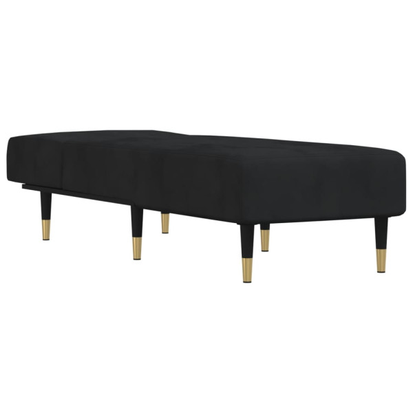 Chaise longue veludo preto M 3