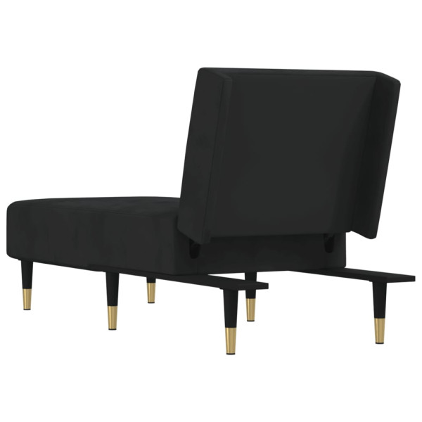 Chaise longue veludo preto M 5