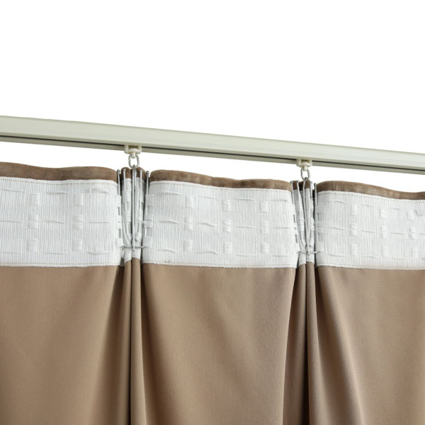 Cortinas opacas con ganchos 2 pzas terciopelo beige 140x175 cm M 4