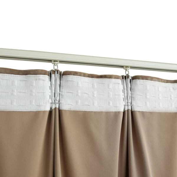 Cortinas blackout com ganchos 2 pcs 140x225 cm veludo bege M 4