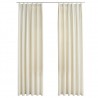 Cortinas blackout com ganchos 2 pcs 140x225 cm veludo cor creme 2