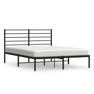 Estructura de cama con cabecero metal negro 120x200 cm H