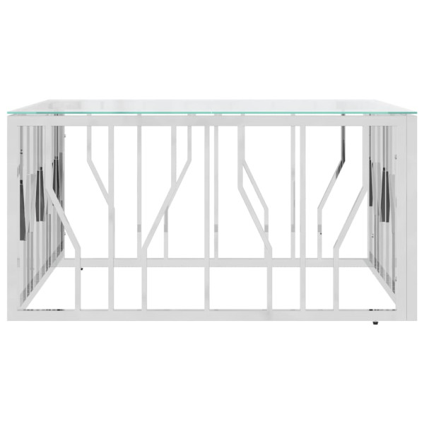 Mesa de centro acero inoxidable y vidrio 80x80x40 cm M 3