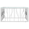 Mesa de centro 80x80x40 cm aço inoxidável e vidro 3