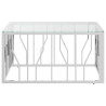 Mesa de centro 80x80x40 cm aço inoxidável e vidro 4