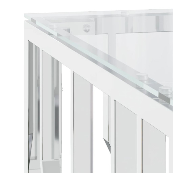 Mesa de centro acero inoxidable y vidrio 80x80x40 cm M 5