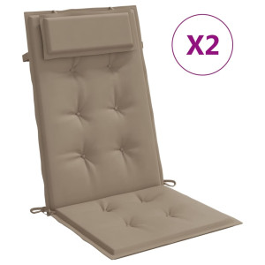 Cojines de silla con respaldo alto 2 uds tela Oxford gris taupe H