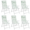 Cojines silla respaldo alto 6 uds tela Oxford estampado hojas 4