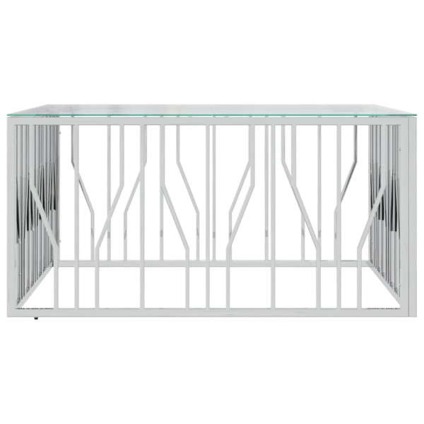 Mesa de centro 100x100x50 cm aço inoxidável e vidro M 4