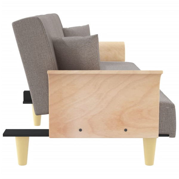 Sofá-cama com apoio de braços tecido cinzento-acastanhado M 5