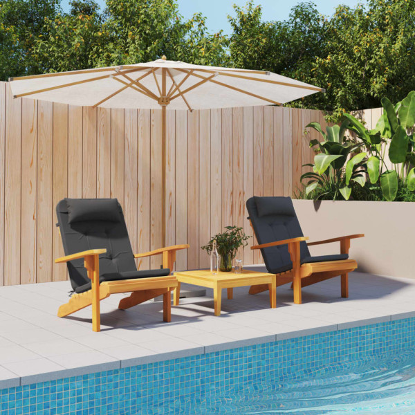 Cojines para silla Adirondack 2 uds tela Oxford negro D