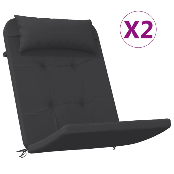 Cojines para silla Adirondack 2 uds tela Oxford negro M 2