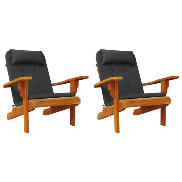 Almofadões p/ cadeira adirondack 2 pcs tecido oxford preto M 4