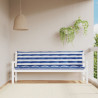 Almofadões p/ banco jardim 2 pcs 200x50x7 cm tecido azul/branco 1