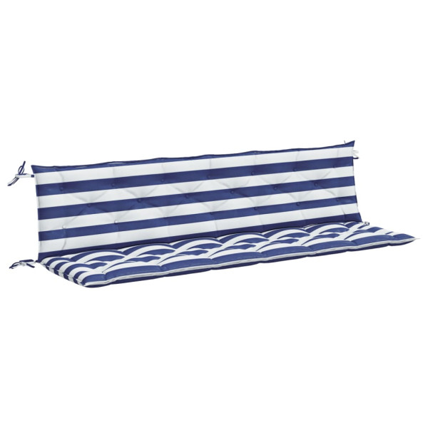 Almofadões p/ banco jardim 2 pcs 200x50x7 cm tecido azul/branco M 2