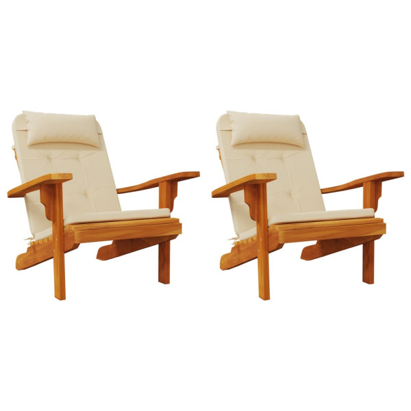 Almofadões p/ cadeira adirondack 2 pcs tecido oxford bege M 4