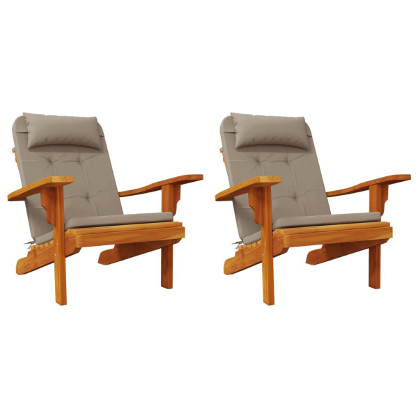 Almofadões cadeira adirondack 2pcs tecido oxf cinza-acastanhado M 4
