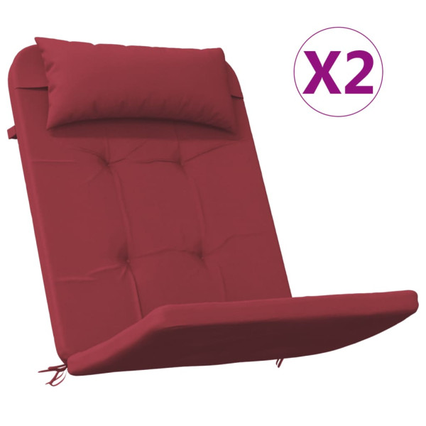 Cojines para silla Adirondack 2 uds tela Oxford rojo tinto M 2