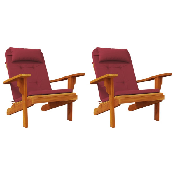 Almofadões cadeira adirondack 2pcs tecido oxford vermelho tinto M 4