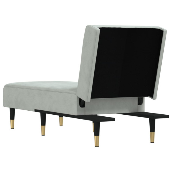 Chaise longue veludo cinzento-claro M 5