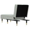 Chaise longue veludo cinzento-claro 5