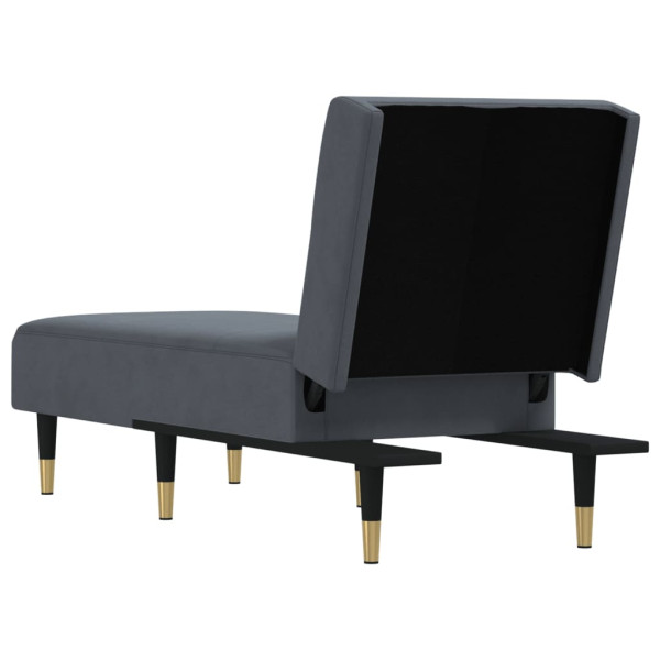 Chaise longue veludo cinzento-escuro M 5