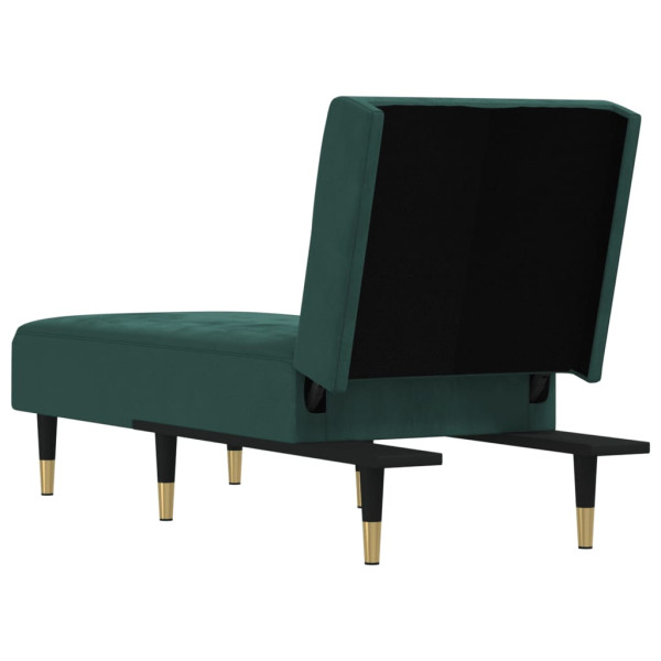 Chaise longue veludo verde-escuro M 5