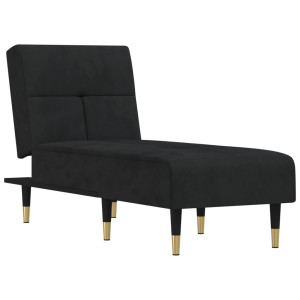 Chaise longue veludo preto H