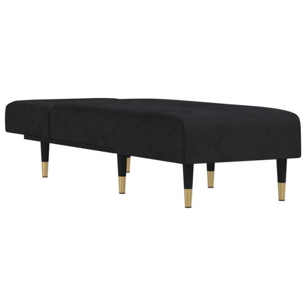 Chaise longue veludo preto M 3