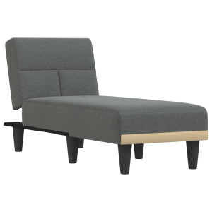 Chaise longue tecido cinzento-escuro H