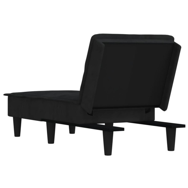 Chaise longue veludo preto M 5