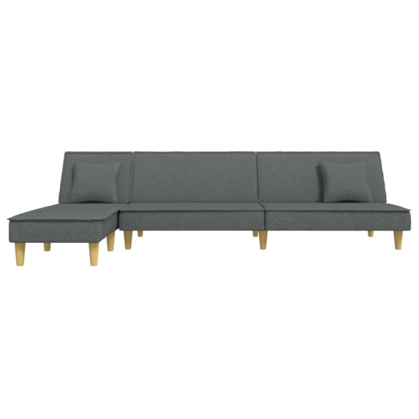 Sofá cama en forma de L tela gris oscuro 255x140x70 cm M 3