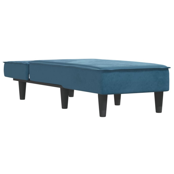 Chaise longue veludo azul M 3