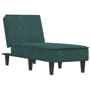 Chaise longue veludo verde-escuro H