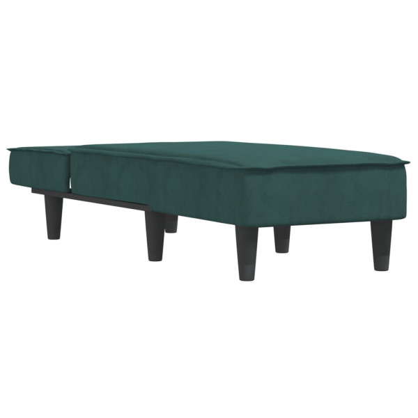 Chaise longue veludo verde-escuro M 3