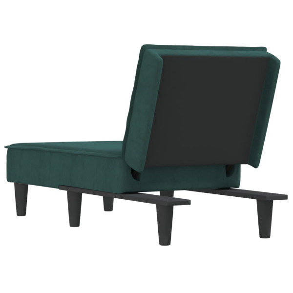 Chaise longue veludo verde-escuro M 5