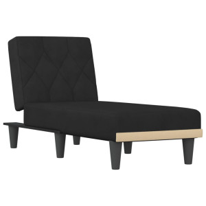 Chaise longue veludo preto H