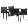 Juego comedor jardín 5 piezas y cojines ratán sintético y acero 3