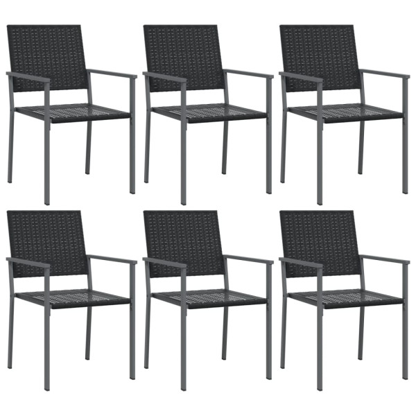 7 pcs conjunto de jantar p/ jardim vime PE e aço M 4