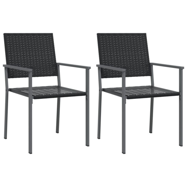 3 pcs conjunto de jantar p/ jardim vime PE e aço M 4