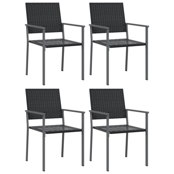 5 pcs conjunto de jantar p/ jardim vime PE e aço M 4