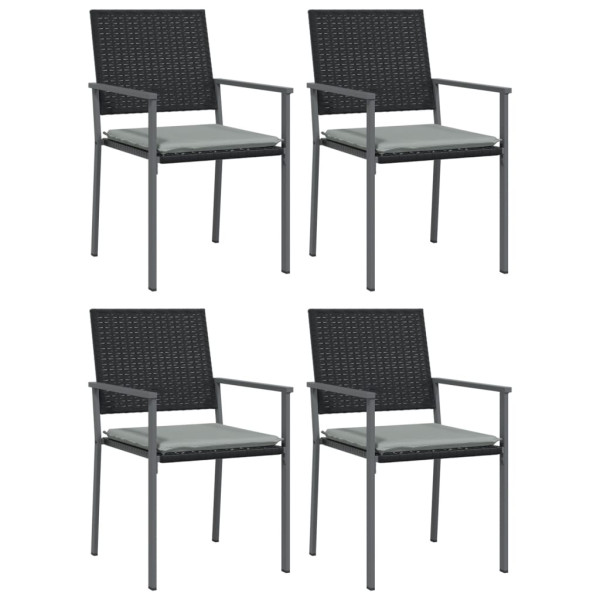 5 pcs conjunto de jantar p/ jardim c/ almofadões vime PE e aço M 4