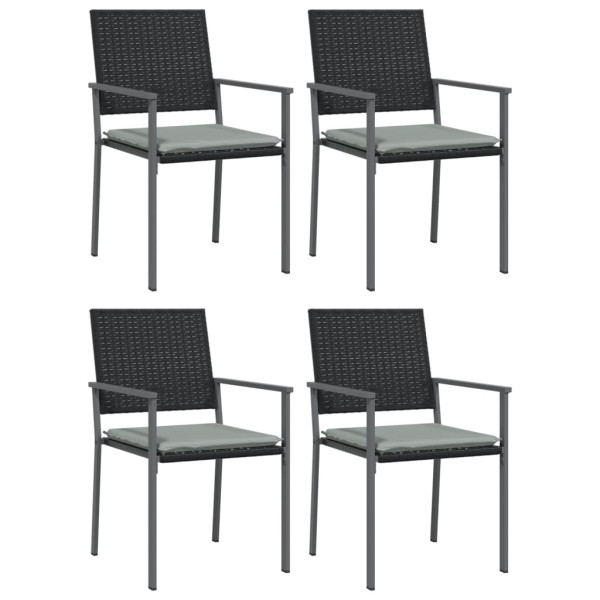 5 pcs conjunto de jantar p/ jardim c/ almofadões vime PE e aço M 4