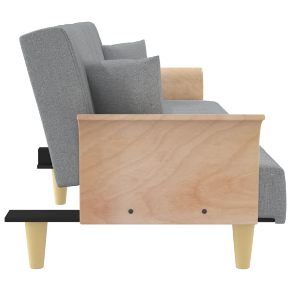 Sofá-cama com apoio de braços tecido cinzento-claro M 5